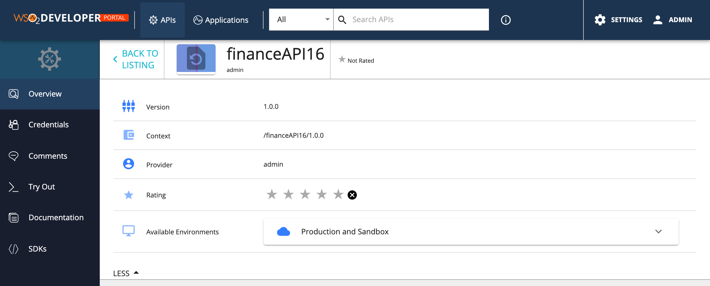 styling api details left menu