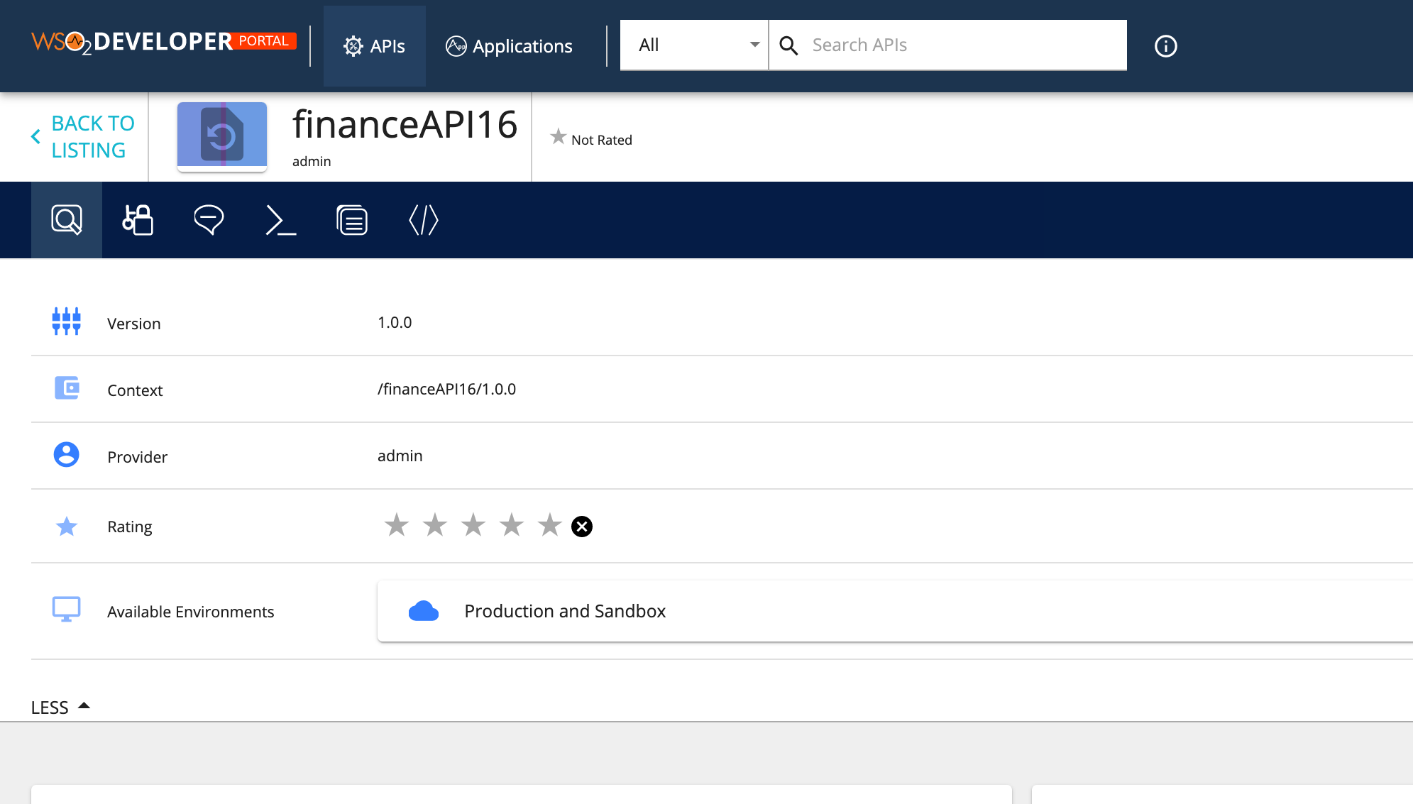 styling api details left menu