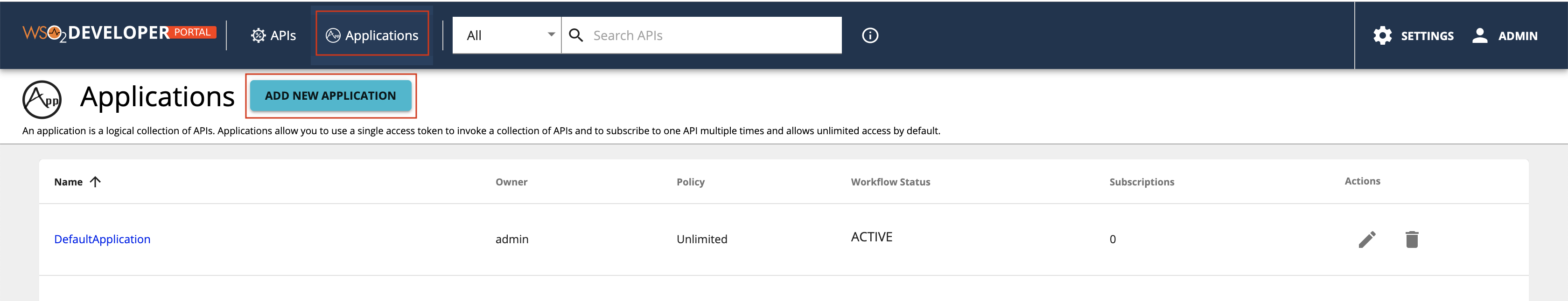 Add new application option