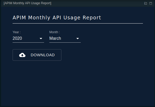 API Usage Summary Widget