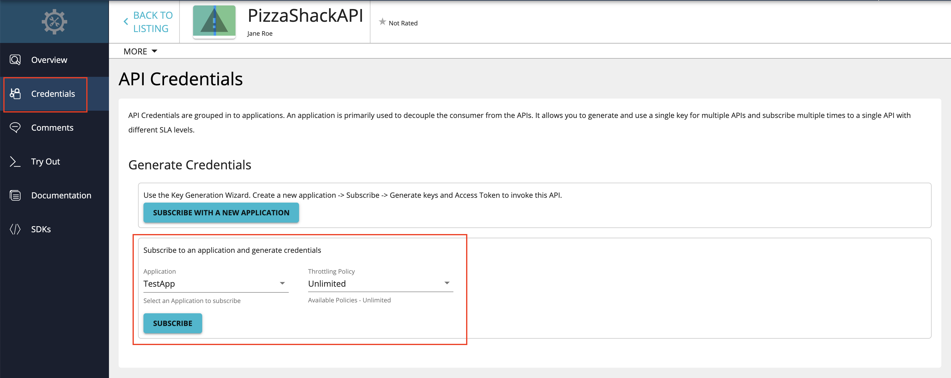 Subscribe to the API