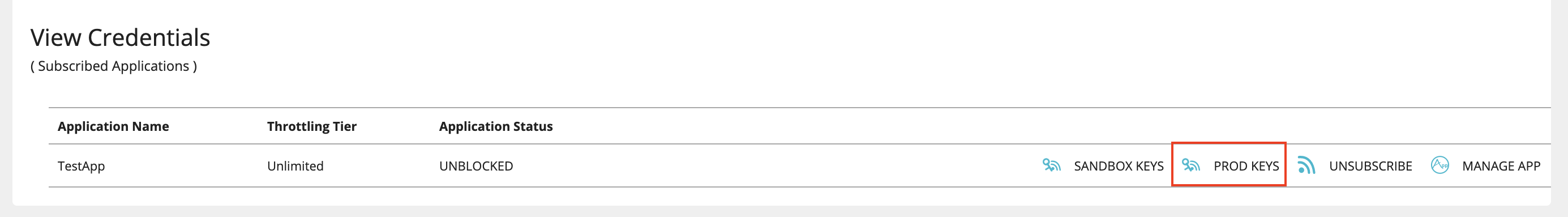 View list of credentials