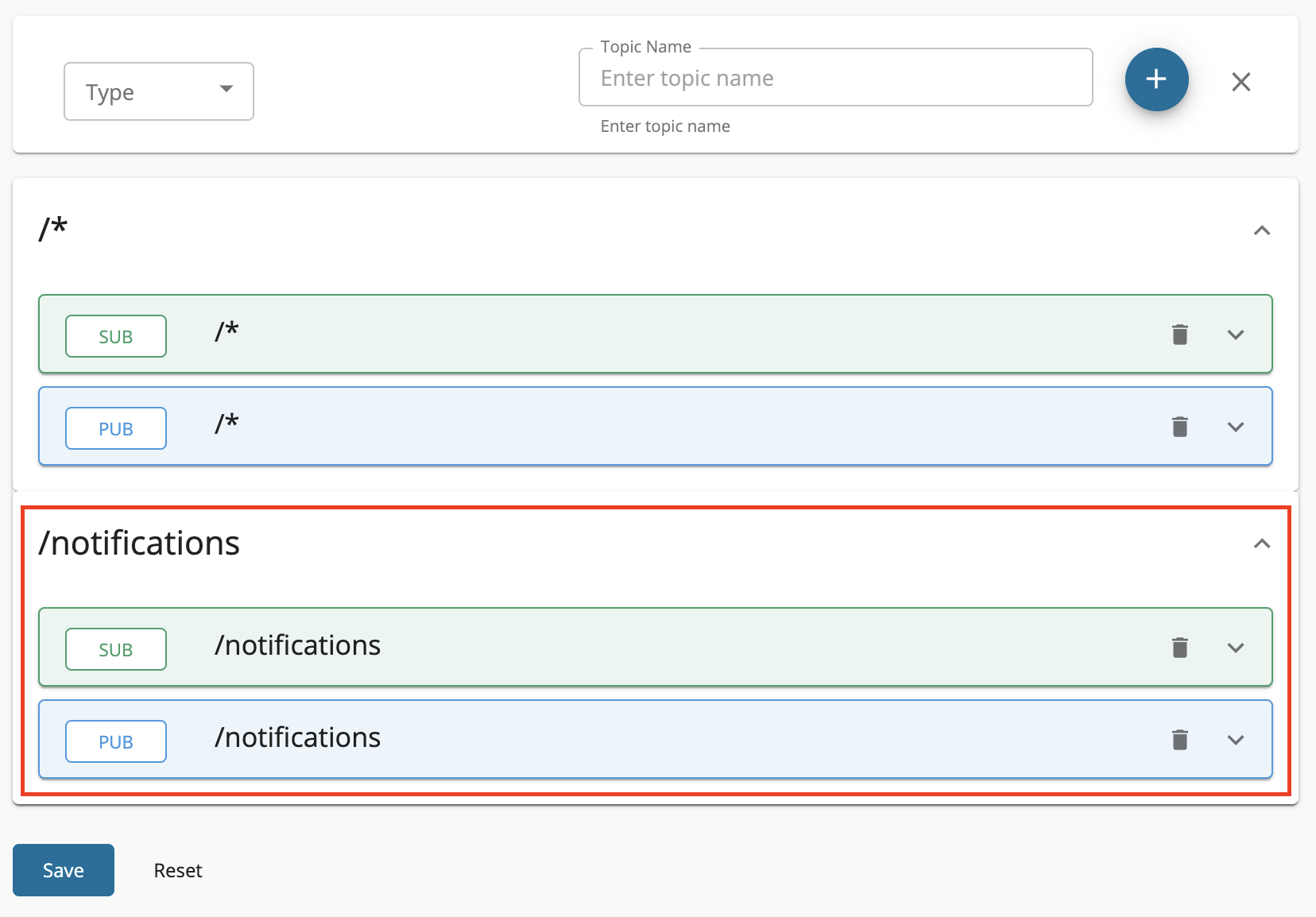WebSocket API Newly Added Topic