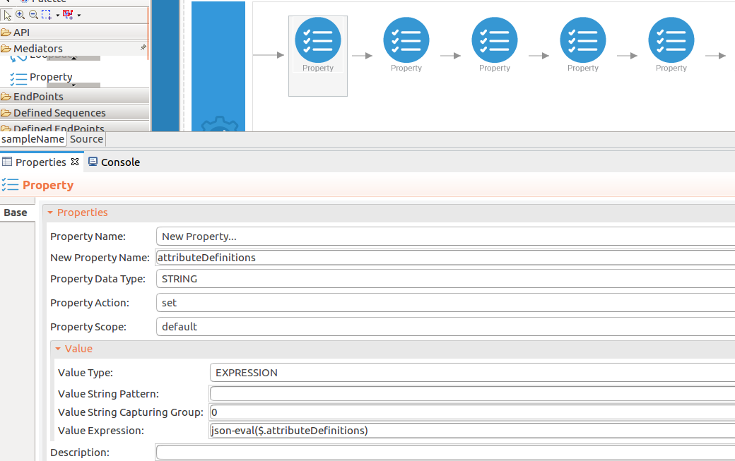 Add property mediators attributeDefinitions