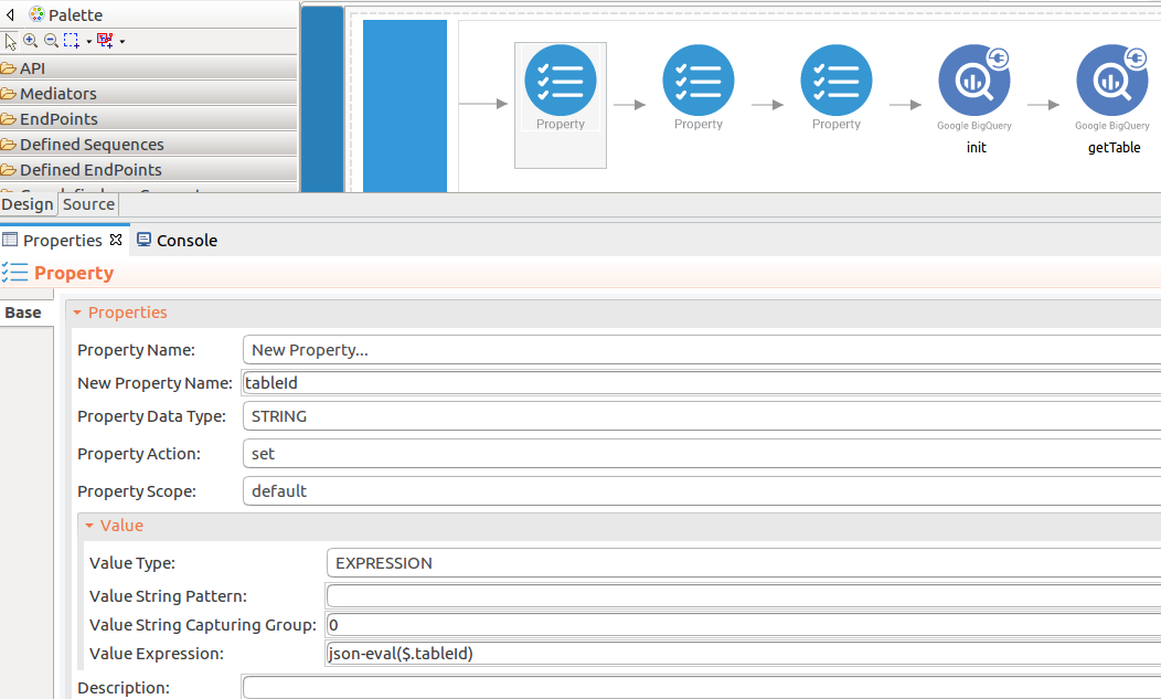 Add property mediators to get tableId