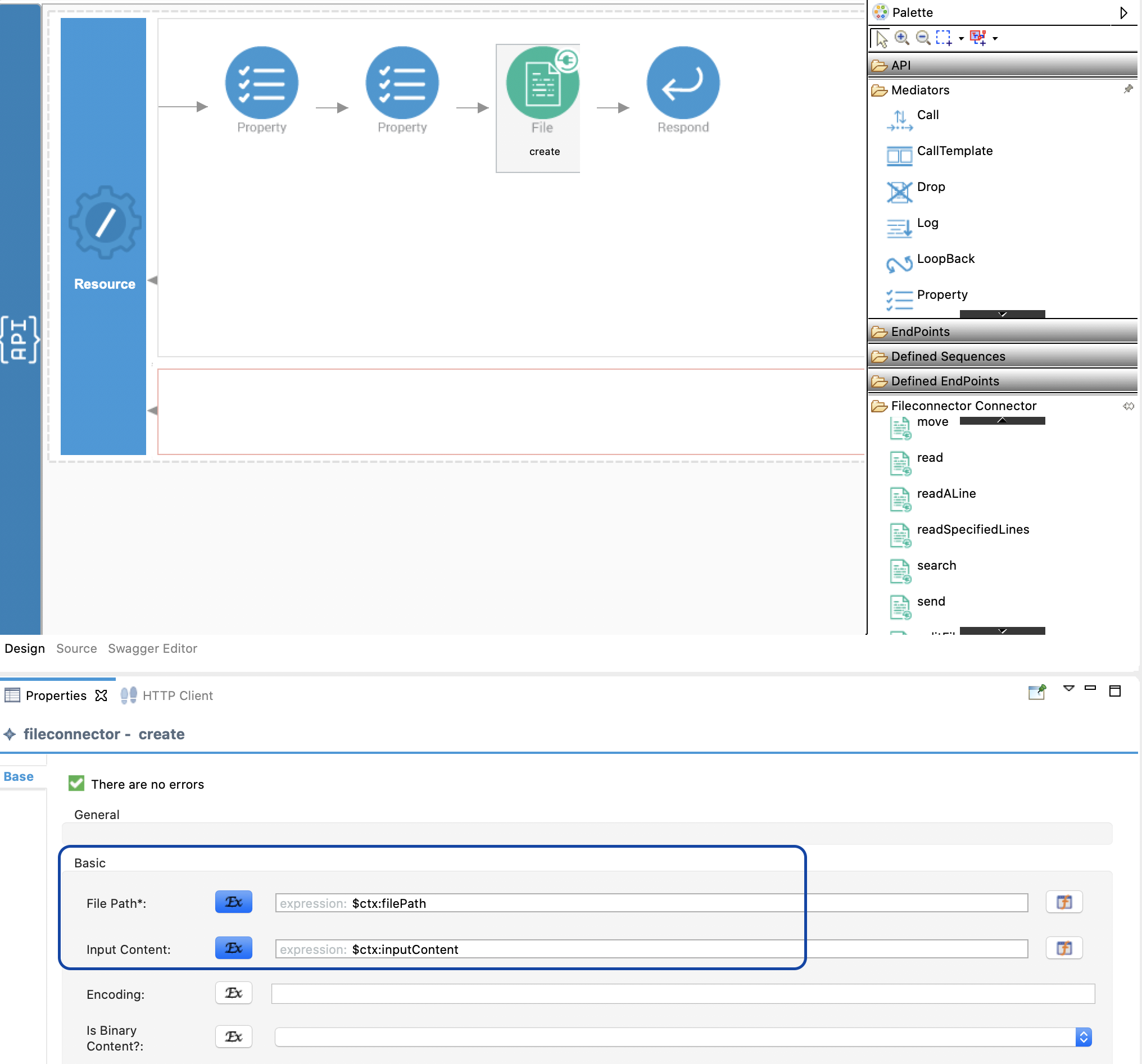 Adding createFile operation