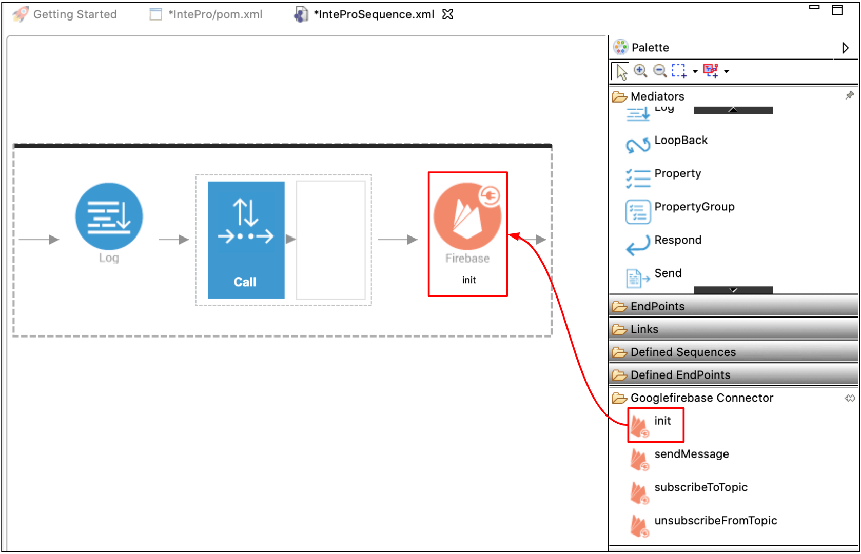 Connection configuration with init
