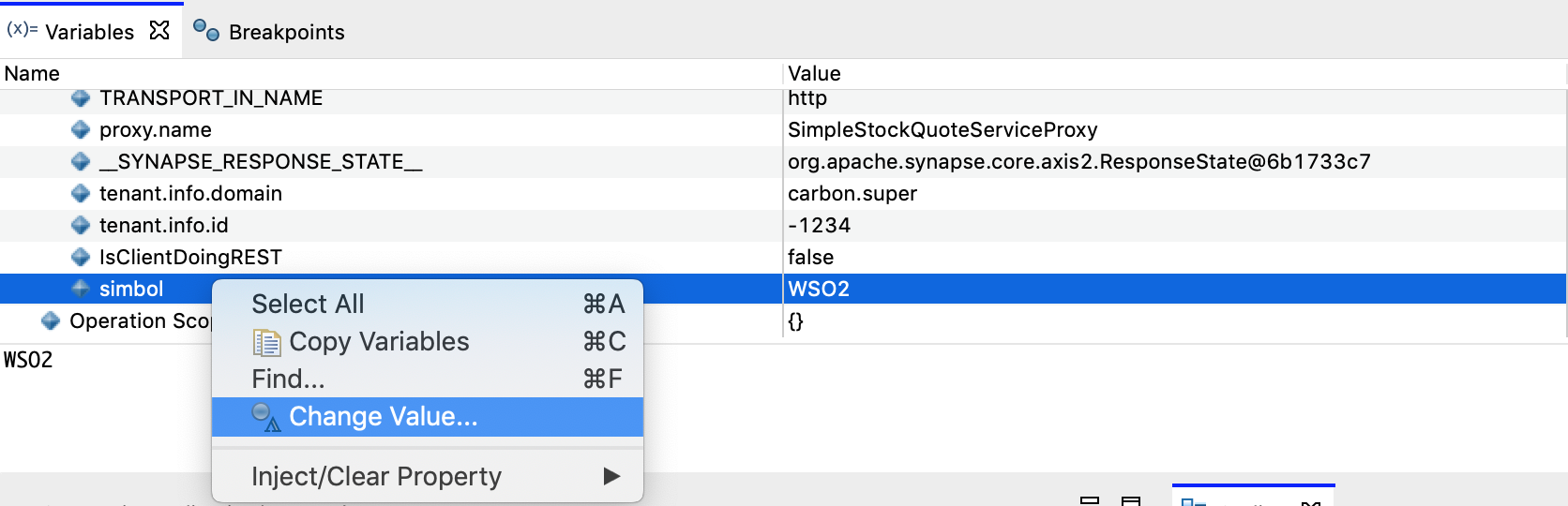 select debugging