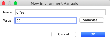 run configurations environments