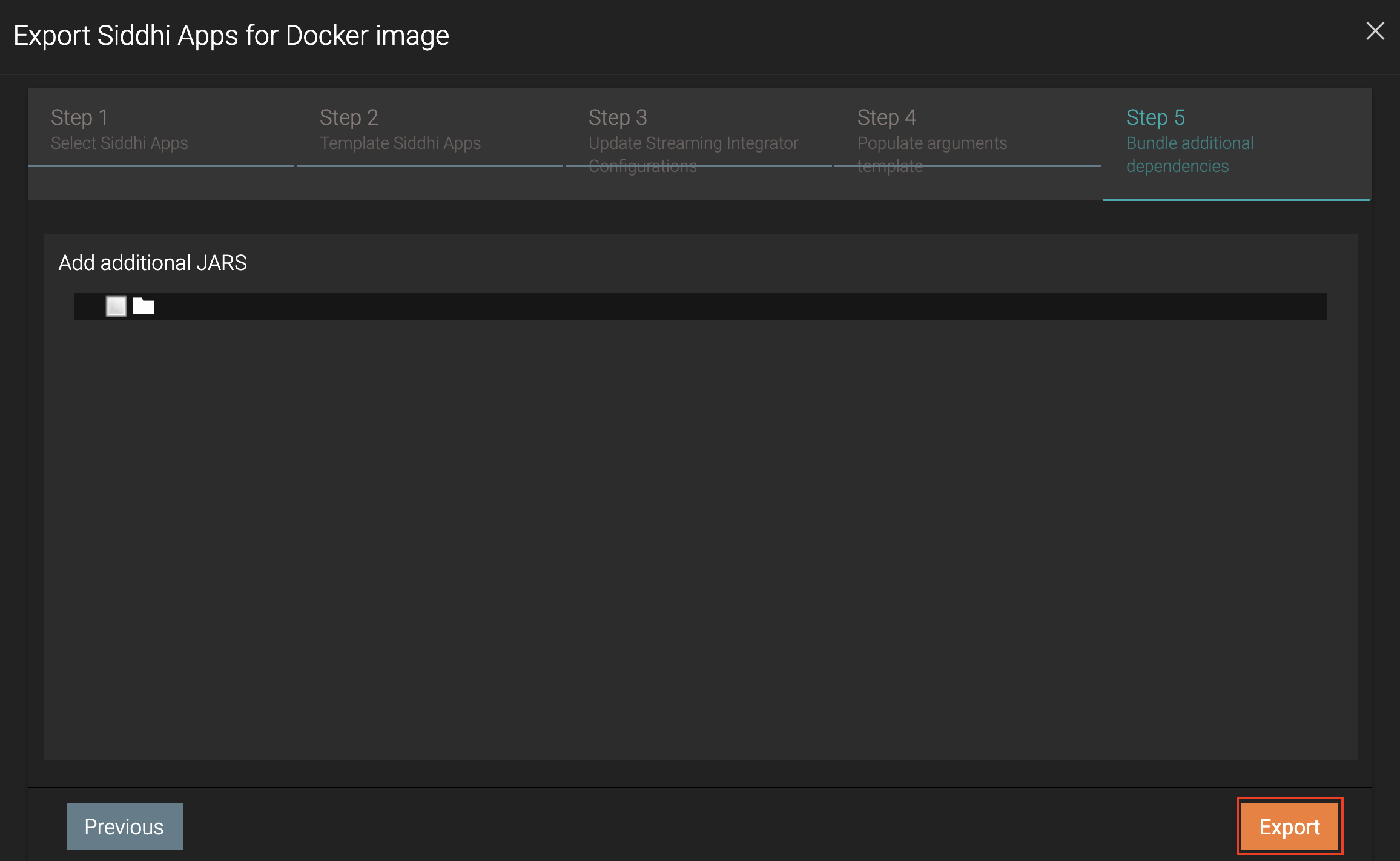 Bundle Additional Dependencies dialog box