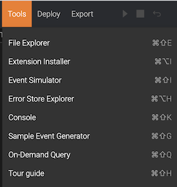 Tools menu