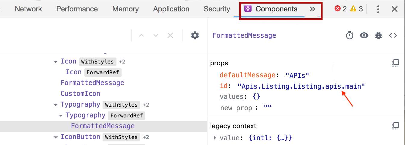 Inspect element window