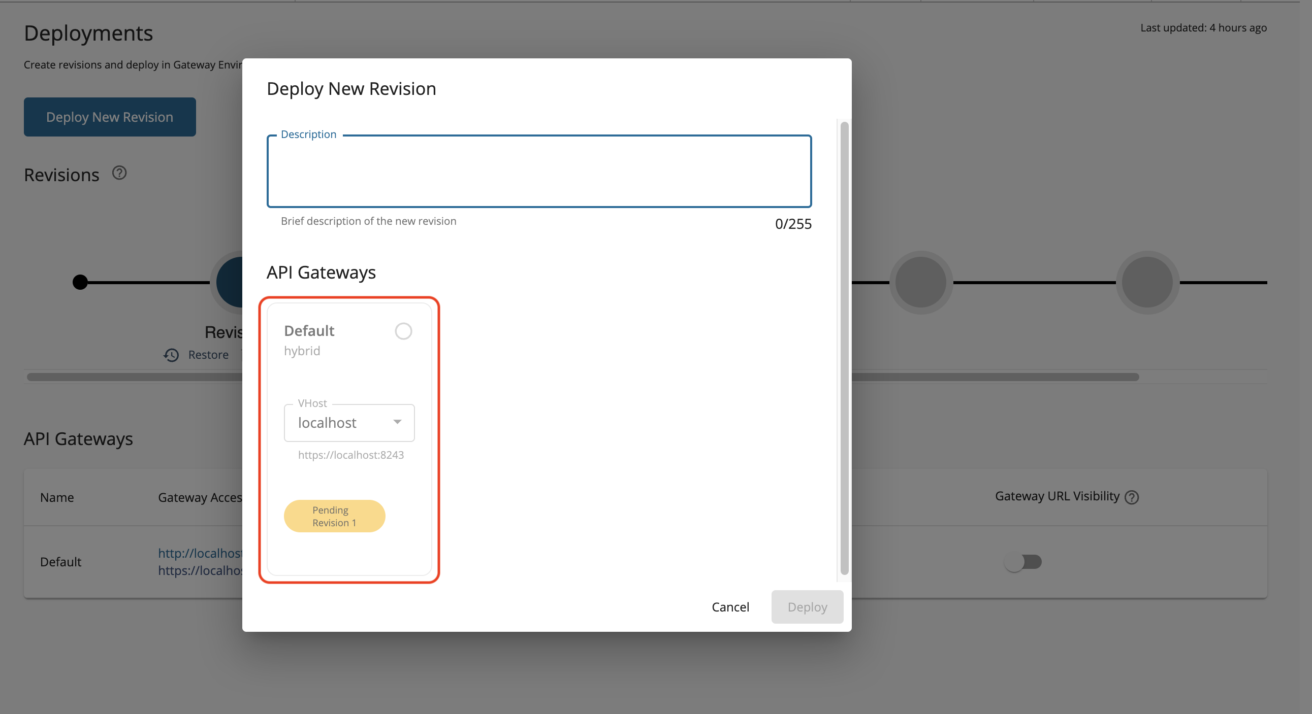 Deploy New Revision Disabled