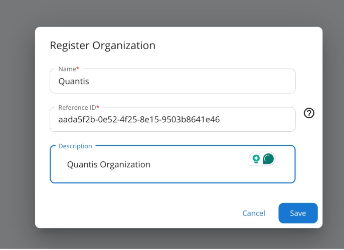 Register organizations