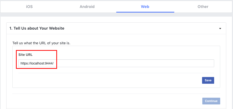 Add facebook Identity Server URL