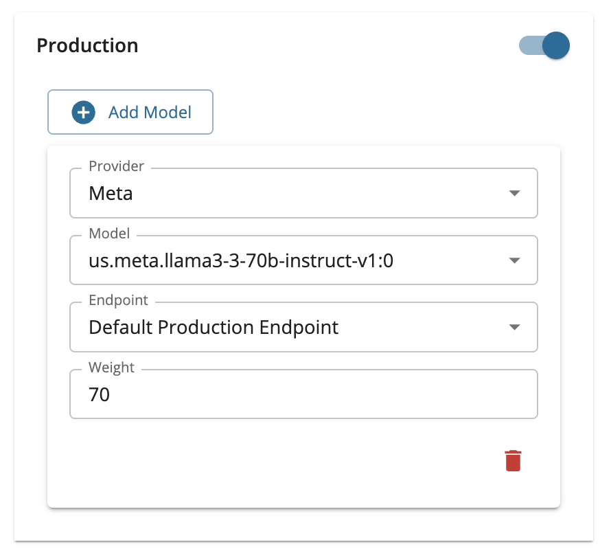 Multi model provider service Weighted Round Robin Policy Configuration
