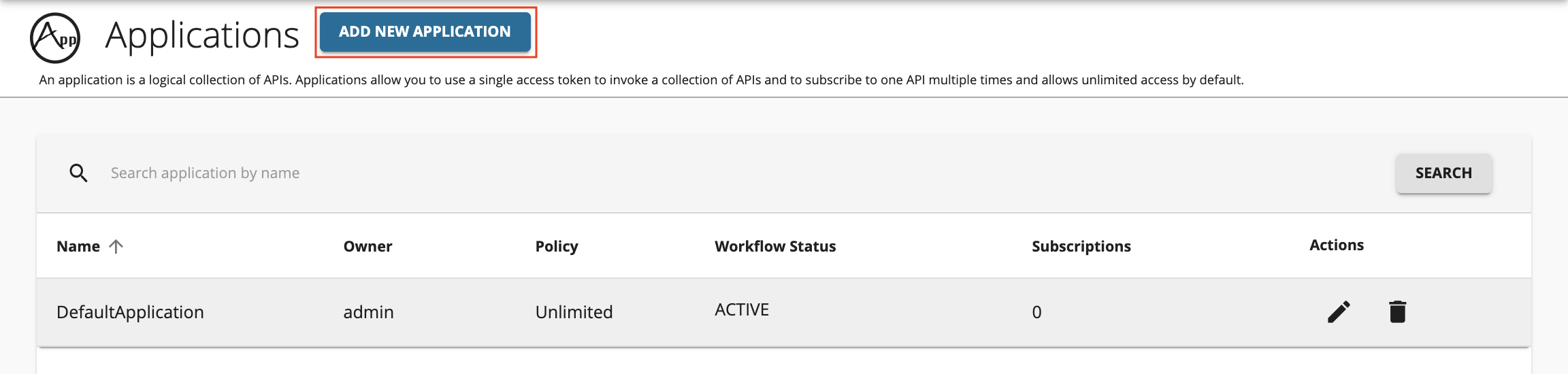 Add new application option