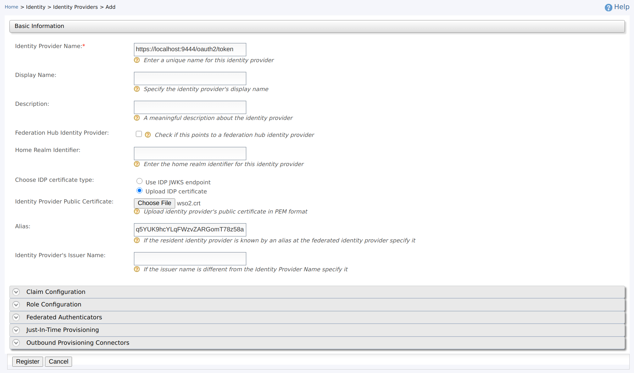 Add Identity Provider