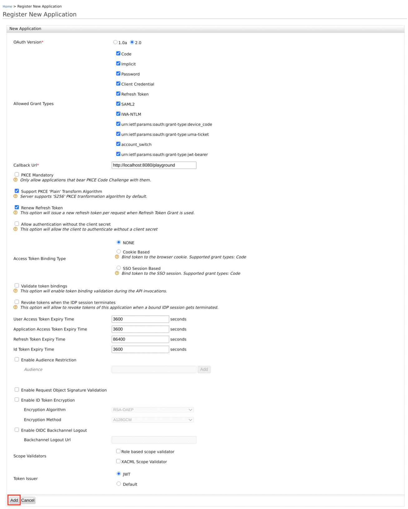 Register Oauth app Register Oauth app