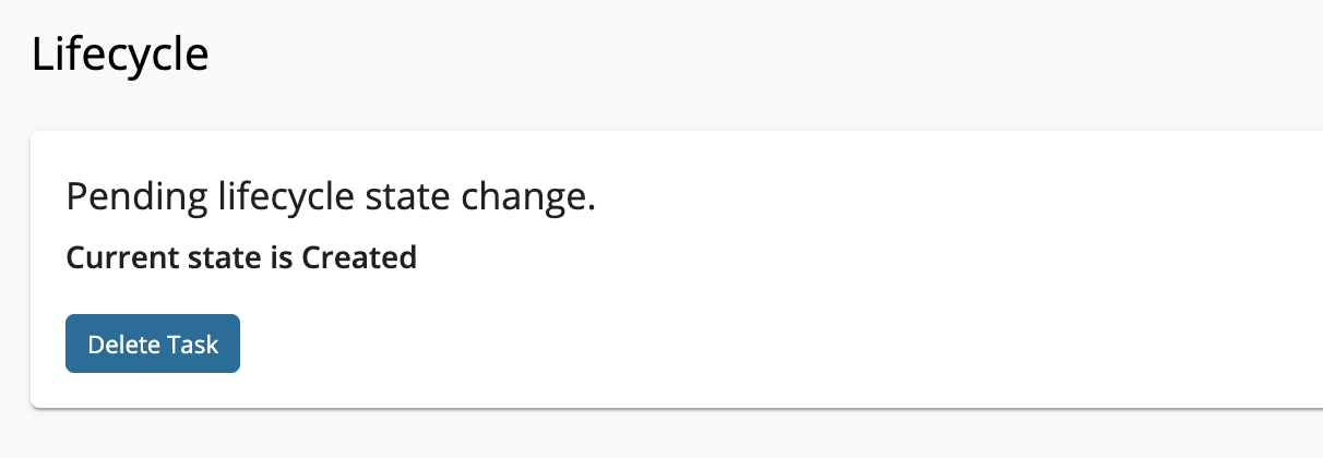 Lifecycle change pending