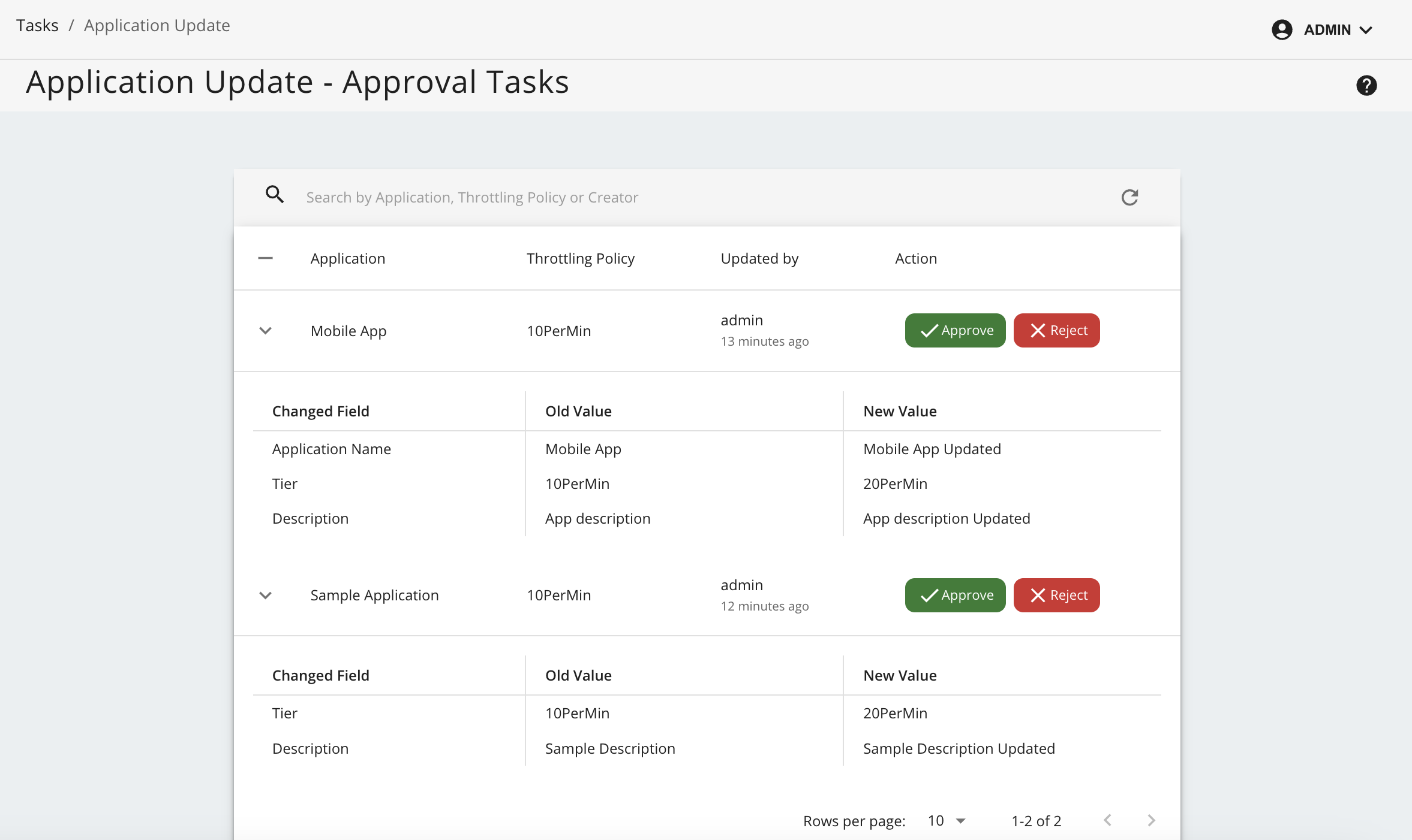 Application pending details
