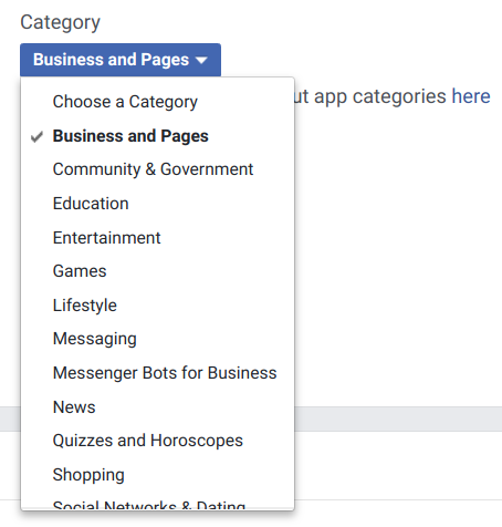 Facebook App Category