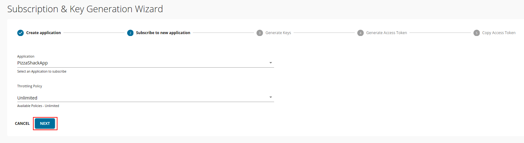 Subscribe to new application process