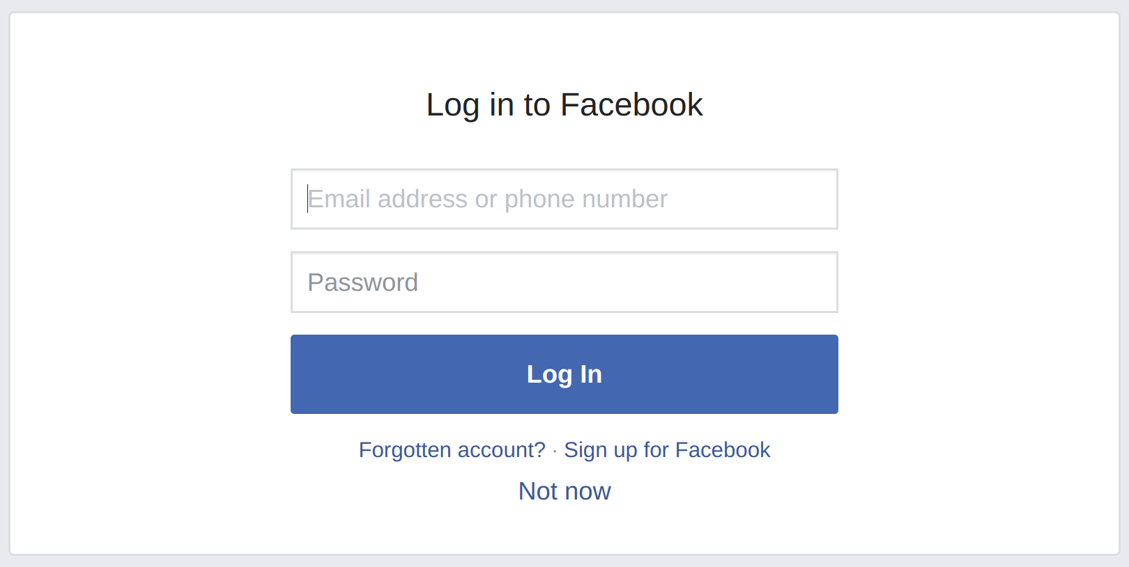 Login to facebook