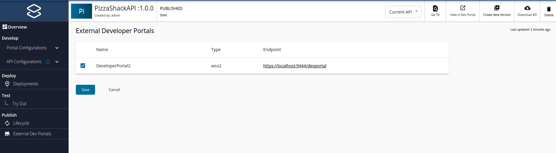 Publish to external Developer Portal