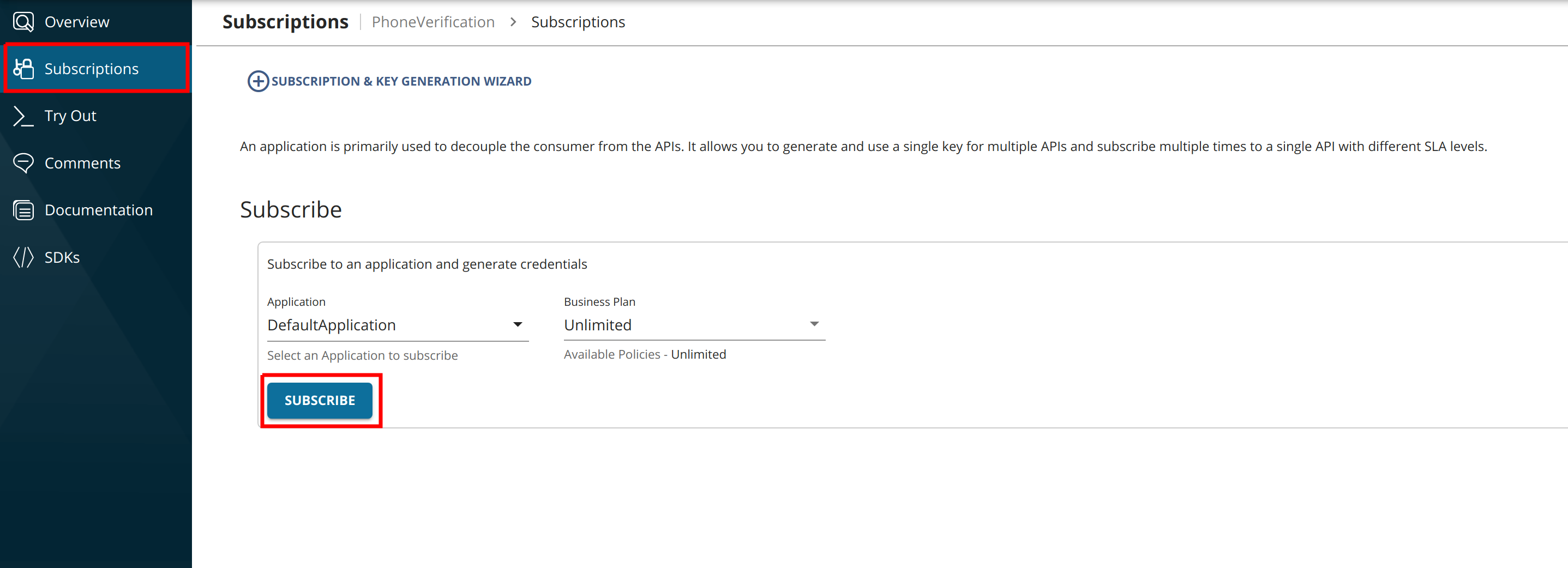 Subscribe to Phone Verification API