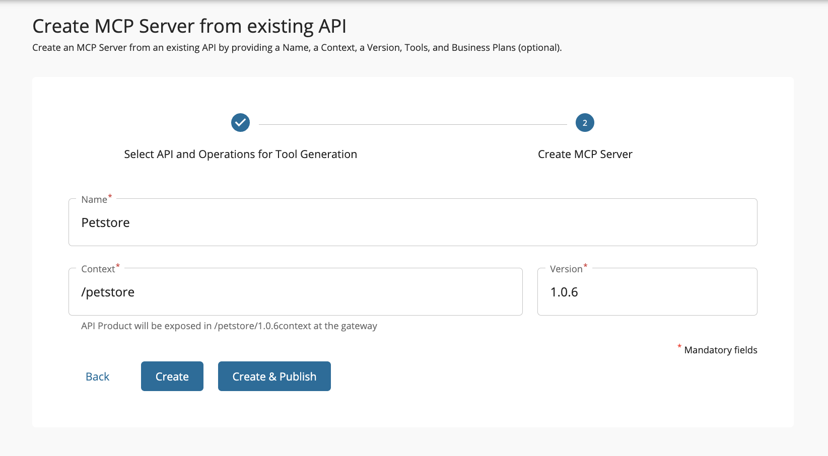 MCP Server from API Create