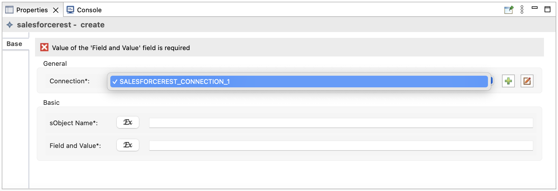 Selecting the connection.