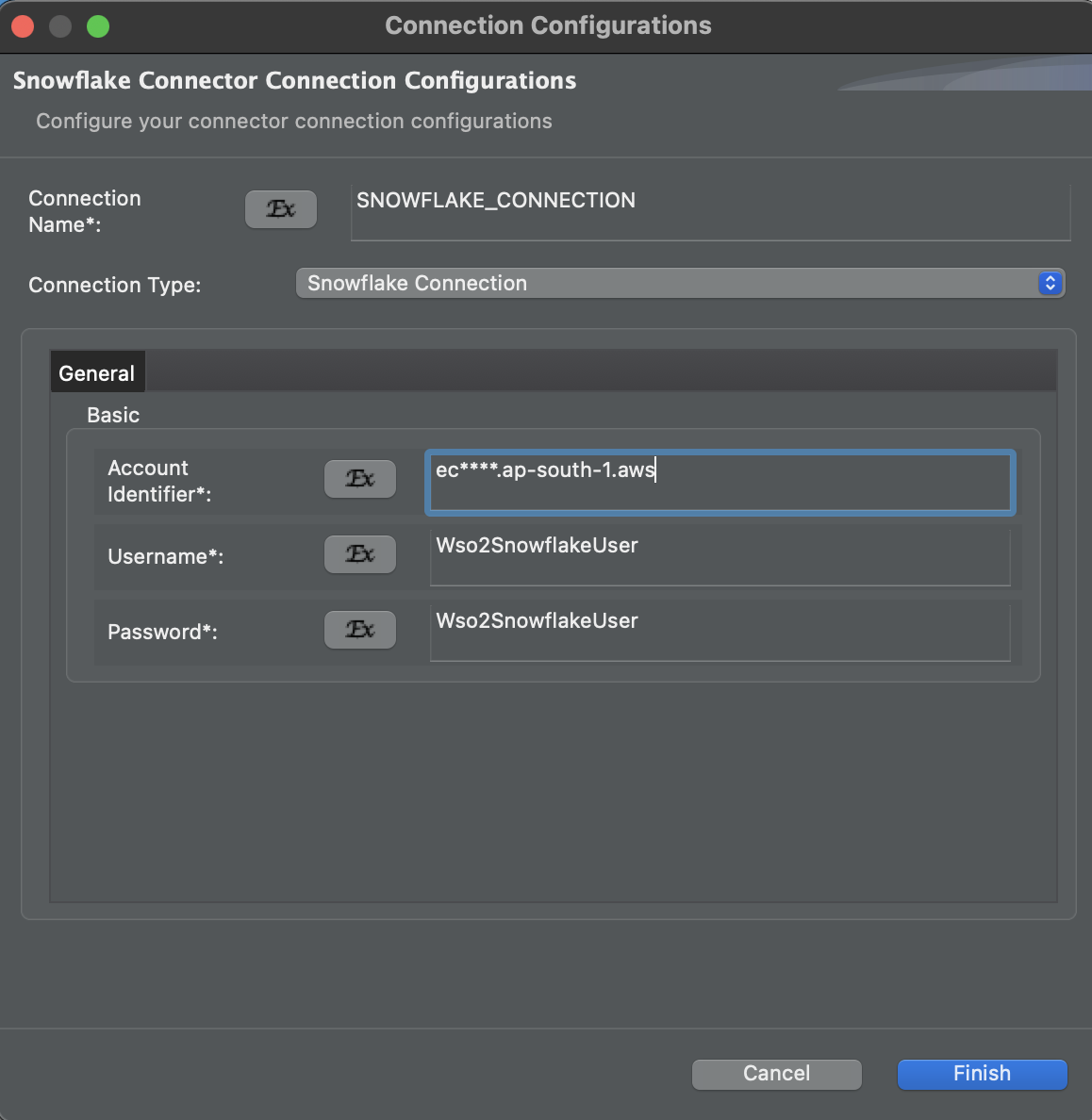 Snowflake Connection Config