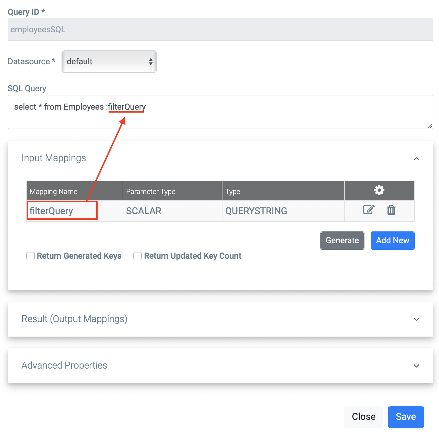 dynamic query for data service